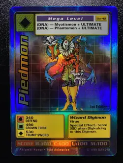 Piedmon BO-42 Digimon Digi Battle Series 1 Card 1999 Bandai NM Holo 1st ed - Image 1