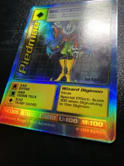 Piedmon BO-42 Digimon Digi Battle Series 1 Card 1999 Bandai NM Holo 1st ed - Image 2