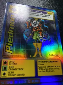 Piedmon BO-42 Digimon Digi Battle Series 1 Card 1999 Bandai NM Holo 1st ed - Image 4