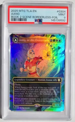 MTG Avatar PSA 9 MINT Foil Aang at the Crossroads 2025 Showcase Borderless #0304 - Image 1