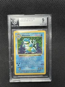 Pokemon Card Blastoise Shadowless Base Set BGS 9 (PSA) - Image 1