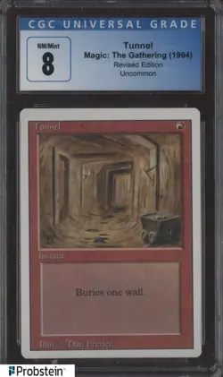 1994 MTG Magic The Gathering Revised Edition Tunnel CGC 8 NM-MT - Image 1