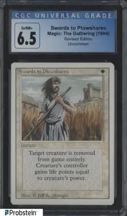 1994 MTG Magic The Gathering Revised Edition Swords to Plowshares CGC 6.5 - Image 1