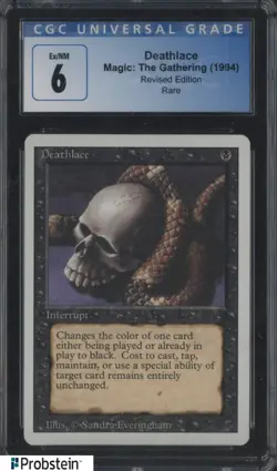 1994 MTG Magic The Gathering Revised Edition Deathlace Rare CGC 6 EX-NM - Image 1