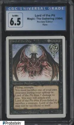 1994 MTG Magic The Gathering Revised Edition Lord of the Pit Rare CGC 6.5 EX-NM+ - Image 1