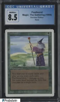 1994 MTG Magic The Gathering Revised Edition Fastbond Rare CGC 8.5 NM-MT+ - Image 1