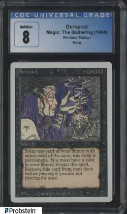 1994 MTG Magic The Gathering Revised Edition Darkpact Rare CGC 8 NM-MT - Image 1