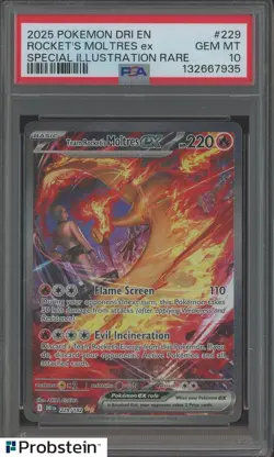 2025 Pokemon DRI EN Special Illustration Rare #229 Moltres Ex PSA 10 - Image 1
