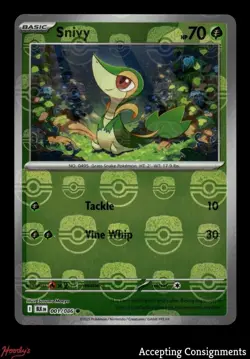 2025 Pokemon Scarlet Violet Black Bolt #001 Snivy MASTER BALL REVERSE HOLO - Image 1