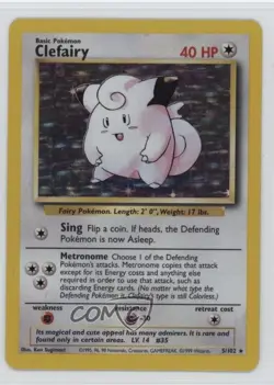 Clefairy Holo MP Pokemon Base Set #5 1999 - Image 1