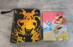 2X LOT Pokemon Card Binders Pikachu Card Album 9 Card sheet OVER 350 CARDs - Image 1