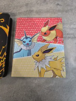 2X LOT Pokemon Card Binders Pikachu Card Album 9 Card sheet OVER 350 CARDs - Image 3