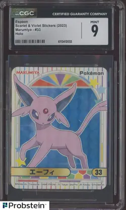 2023 Pokemon Scarlet & Violet Stickers Marumiya #33 Espeon Holo CGC 9 MINT - Image 1