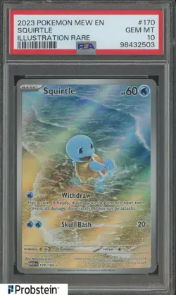 2023 Pokemon MEW EN Illustration Rare #170 Squirtle PSA 10 GEM MINT - Image 1