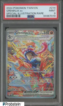 2024 Pokemon TWM EN #214 Greninja ex Special Illustration Rare PSA 9 MINT - Image 1