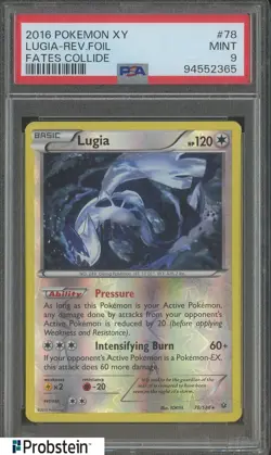 2016 Pokemon XY Fates Collide #78 Lugia Reverse Foil PSA 9 MINT - Image 1