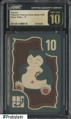 2022 Pokemon Playing Cards Korean Paper Safari - 10 Snorlax CGC 10 PRISTINE - Image 1