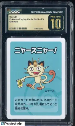 2019 Pokemon Playing Cards Japanese Old Maid Meowth CGC 10 PRISTINE - Image 1