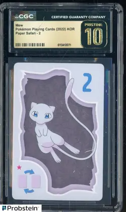 2022 Pokemon Playing Cards Korean Paper Safari - 2 Mew CGC 10 PRISTINE - Image 1