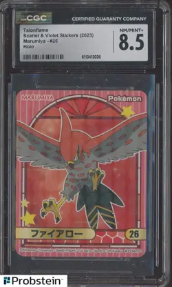 2023 Pokemon Scarlet & Violet Stickers Marumiya #26 Talonflame Holo CGC 8.5 - Image 1