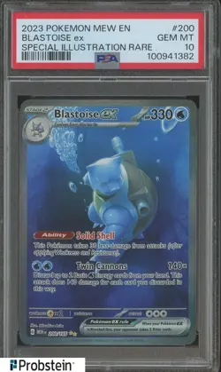 2023 Pokemon MEW EN Special Illustration Rare #200 Blastoise ex PSA 10 - Image 1