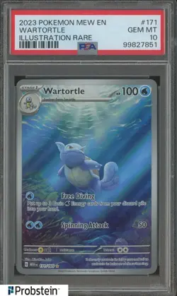 2023 Pokemon MEW EN Illustration Rare #171 Wartortle PSA 10 GEM MINT - Image 1