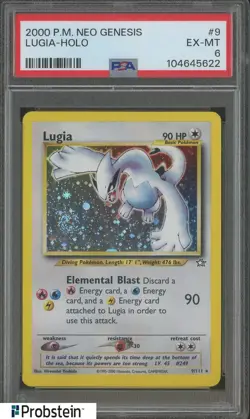 2000 Pokemon Neo Genesis #9 Lugia - Holo PSA 6 EX-MT - Image 1