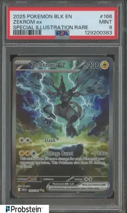 2025 Pokemon Blk En Special Illustration Rare #166 Zekrom Ex PSA 9 MINT - Image 1