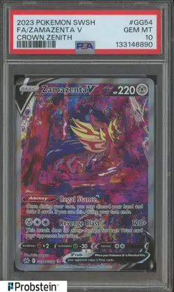 2023 Pokemon SWSH Crown Zenith #GG54 FA Zamazenta V PSA 10 GEM MINT - Image 1