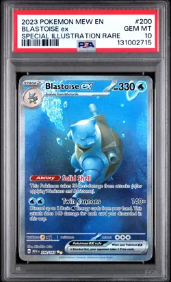 2023 POKEMON MEW EN-151 SPECIAL ILLUSTRATION RARE #200 BLASTOISE EX PSA 10 - Image 1