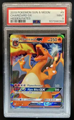 2019 Pokemon SM Hidden Fates Charizard GX #9/68 PSA 9 - Image 1