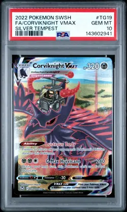 2022 POKEMON SWORD & SHIELD SILVER TEMPEST FULL ART/CORVIKNIGHT VMAX PSA 10 - Image 1