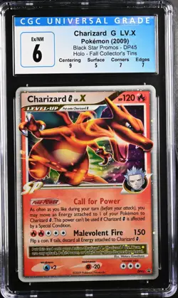 Pokemon 2009 Charizard G LV.X Fall Collector's Tin Black Star Promos #DP45 CGC 6 - Image 1