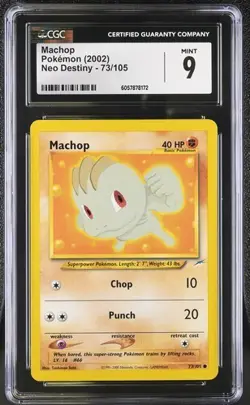 Pokemon 2002 Machop Neo Destiny 73/105 CGC 9 - Image 1