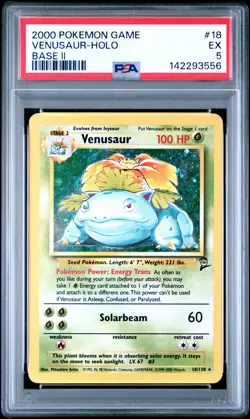2000 POKEMON BASE SET 2 #18 VENUSAUR-HOLO PSA 5 - Image 1