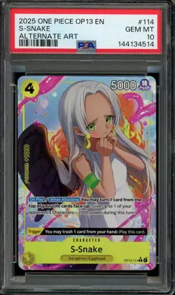 One Piece TCG OP13 EN #114 S-Snake Alternate Art PSA 10 - Image 1