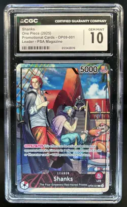 2025 One Piece Promo Shanks Leader PSA Magazine #OP09-001 CGC 10 Gem Mint - Image 1