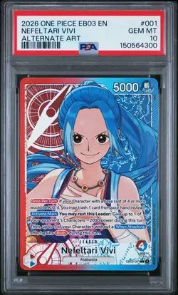 2026 ONE PIECE EB03-ONE PIECE HEROINES EDITION ALT ART NEFELTARI VIVI PSA 10 - Image 1