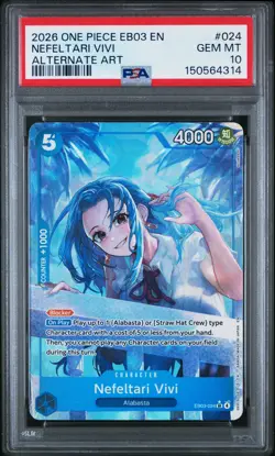 2026 ONE PIECE EB03-ONE PIECE HEROINES EDITION ALT ART NEFELTARI VIVI PSA 10 - Image 1