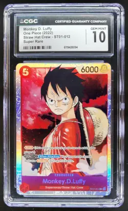 2022 ONE PIECE MONKEY D. LUFFY SUPER RARE ST01-012 CGC 10 A PT - Image 1