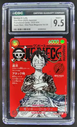 2025 ONE PIECE MONKEY D. LUFFY JP SUPER RARE PROMO ST21-014 CGC 9.5 B PT - Image 1