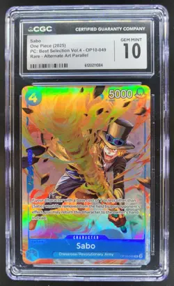 2025 One Piece Best Selection Vol.4 Sabo Rare ALT ART #OP10-049 CGC 10 A PT - Image 1