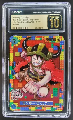 2025 ONE PIECE MONKEY D. LUFFY JP PROMO P-110 CGC 10 PRISTINE A PT - Image 1