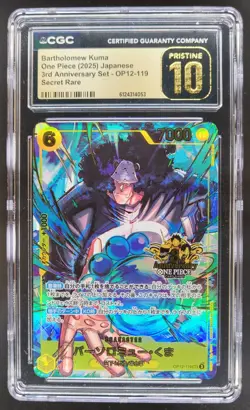 2025 ONE PIECE JP BARTHOLOMEW KUMA SECRET RARE OP12-119 CGC 10 PRISTINE C PT - Image 1