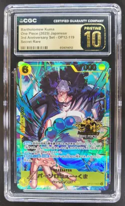 2025 ONE PIECE JP BARTHOLOMEW KUMA SECRET RARE OP12-119 CGC 10 PRISTINE B PT - Image 1