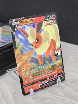 Pokemon Card TCG Flareon V SWSH149 Prize Pack Series Stamp Black Star Promo NM - Image 1