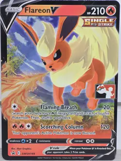 Pokemon Card TCG Flareon V SWSH149 Prize Pack Series Stamp Black Star Promo NM - Image 5