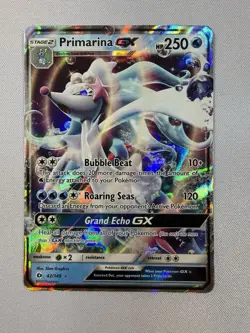 Primarina GX 42/149 Sun & Moon Ultra Rare Holo Pokemon Card NM - Image 1