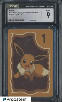 2022 Pokemon Playing Cards Korean Paper Safari - 1 Eevee CGC 9 MINT - Image 1