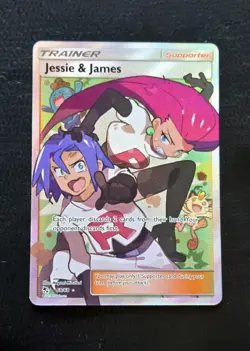 Pokemon Jessie & James 68/68 Hidden Fates Ultra Rare Full Art Holo English Card - Image 1